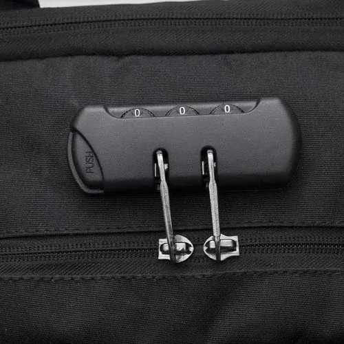 Polstrovaný batoh na 15,6" notebook s USB portem a zámkem – modrý
