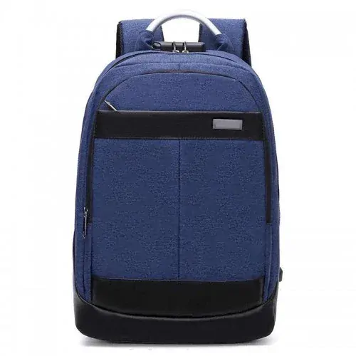 Polstrovaný batoh na 15,6" notebook s USB portem a zámkem – modrý