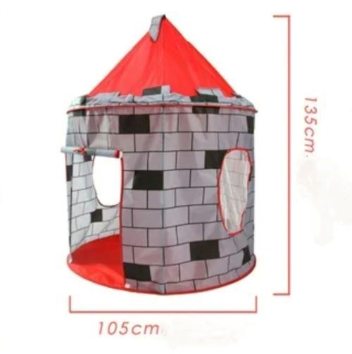 Dětský stan hrad 135 cm – skládací hrací stan, průměr 105 cm