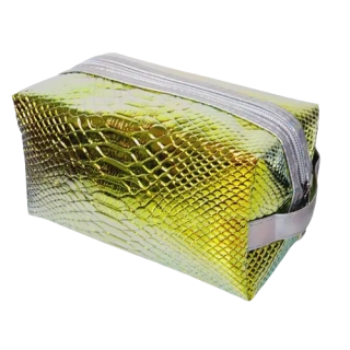 Holografická kosmetická taštička Croco – měňavá, 18x9,5 cm
