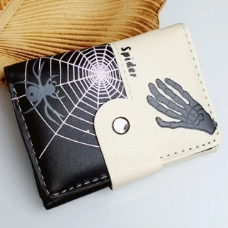 Dětská peněženka Spider s pavučinou na cvoček – černá, 11 cm