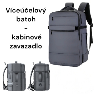 Cestovní batoh rozšiřitelný 35–48l – Voděodolný, šedý