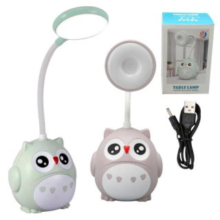 Dětská LED lampička Sovička se stojánkem nabíjecí – ohebná, USB