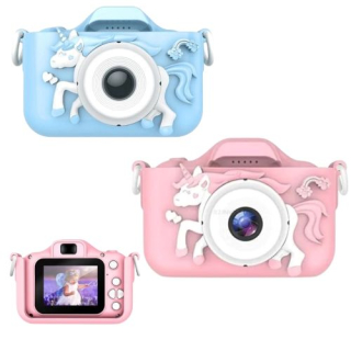 Dětský digitální fotoaparát Jednorožec – Full HD foťák s hrami a silikonovým krytem