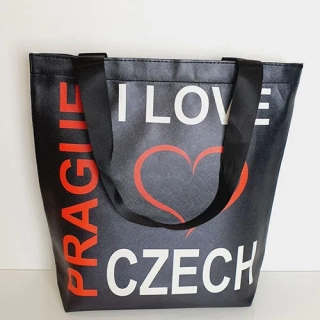 Dámská taška s motivem I Love Czech a červeným srdcem - černá